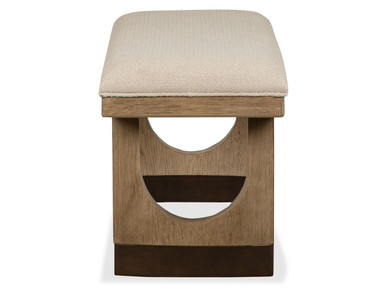 Tristan - Upholstered Backless Bench With U-Shaped Legs - Swiss Coffee