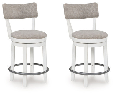 Robbinsdale - Upholstered Swivel Barstool (Set of 2) - Antique White