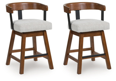 Ralene - Upholstered Swivel Barstool (Set of 2) - Medium Brown