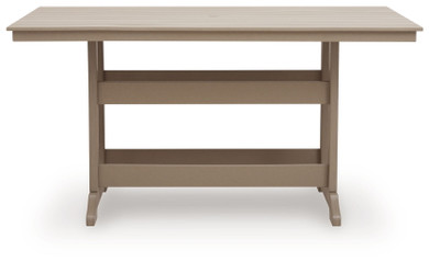 Seacliff Beach - Rectangular Counter Height Dining Table With Umbrella Option - Medium Brown