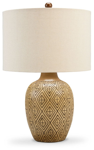 Jairgan - Tan / Black - Poly Table Lamp (Set of 2)