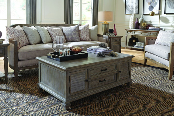 Lancaster - Lift Top Storage Cocktail Table (With Casters) - Dove Tail Grey Lancaster - Lift Top Storage Cocktail Table (With Casters) - Dove Tail Grey