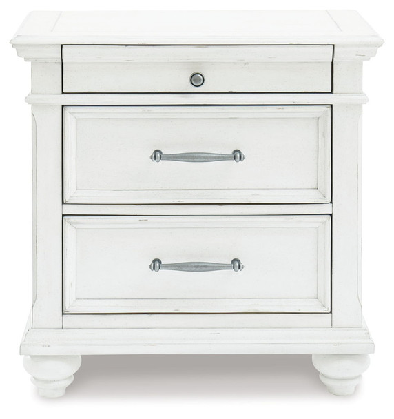 Kanwyn - Three Drawer Night Stand - Whitewash