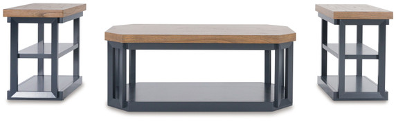 Landocken - Occasional Table Set (Set of 3) - Brown / Blue