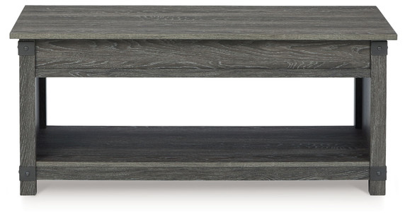 Freedan - Rect Lift Top Cocktail Table - Grayish Brown