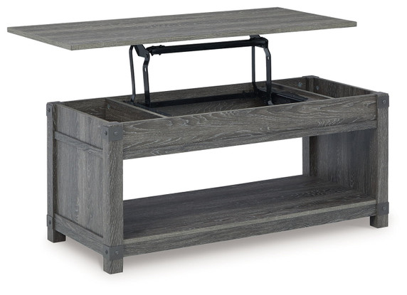 Freedan - Rect Lift Top Cocktail Table - Grayish Brown