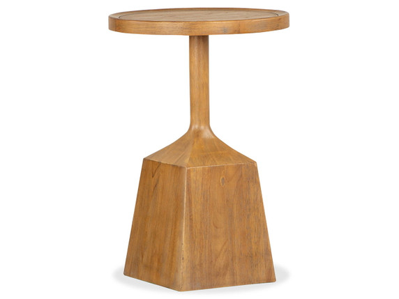 Lindon - Round Pedestal Accent End Table - Belgian Wheat