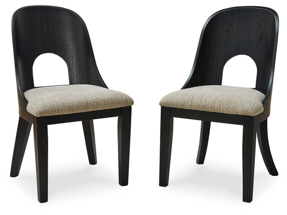 Rowanbeck - Gray / Black - Dining Upholstered Side Chair (Set of 2) Rowanbeck - Gray / Black - Dining Upholstered Side Chair (Set of 2)