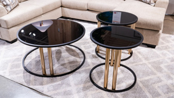 Hannerly - Black / Gold Finish - Occasional Table Set (Set of 3) Hannerly - Black / Gold Finish - Occasional Table Set (Set of 3)