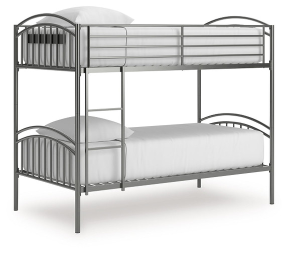 Lanceburg - Twin/Twin Bunk Bed With Ladder - Gray