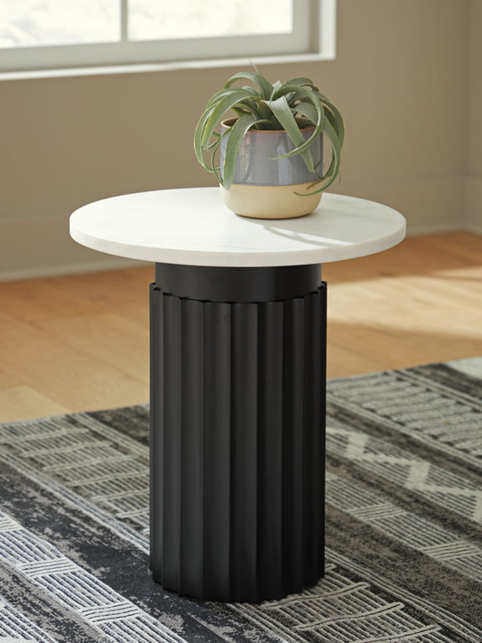 Wainstone - Black / White - Accent Table