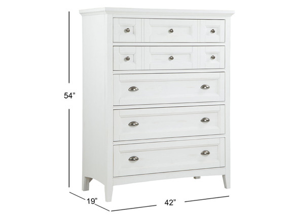 Heron Cove - Two Tone Drawer Chest - Chalk White And Dovetail Gray