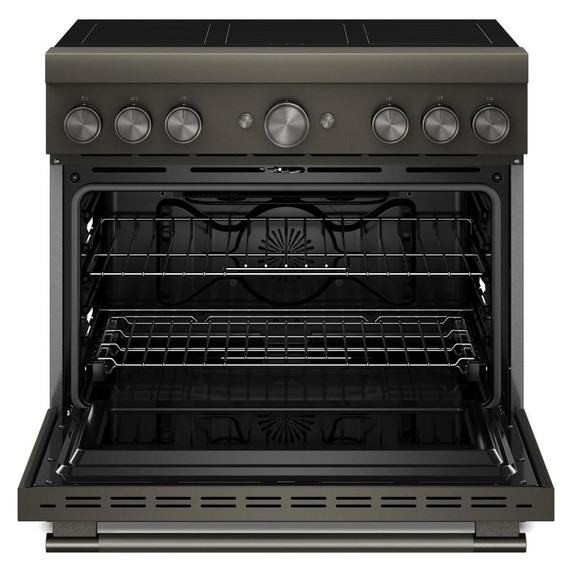 KitchenAid® 36-Inch 6-Element Induction Freestanding Commercial-Style Range with Air Fry KFIS936SBE