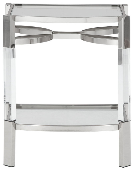 Chaseton - Accent Table - Clear / Silver Finish