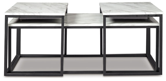 Donnesta - Occasional Table Set (Set of 3) - Gray / Black