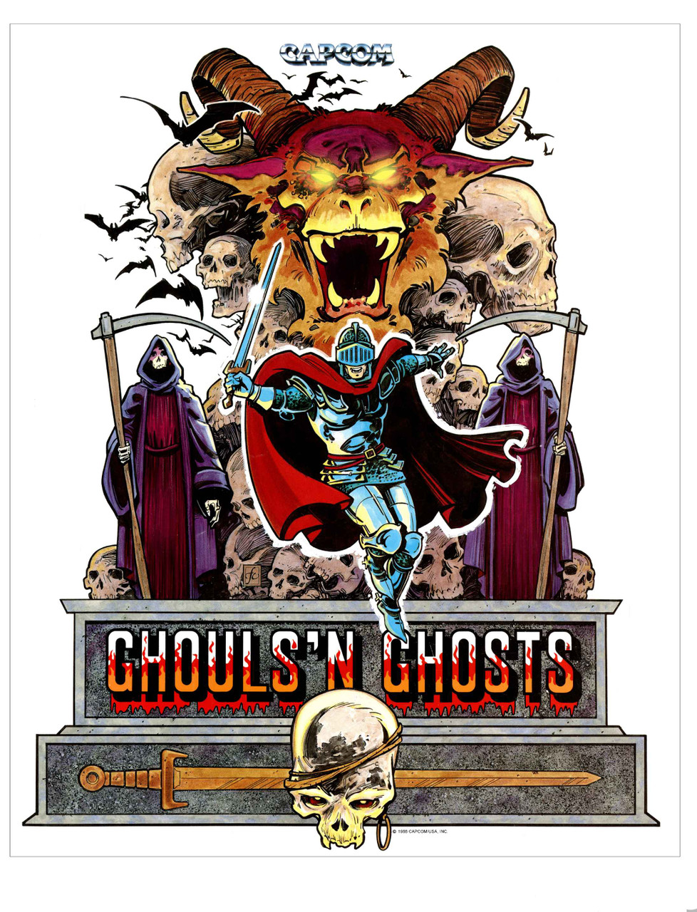 Ghost n Goblins Arcade Side Artwork Panel Stickers Graphics Laminated 
