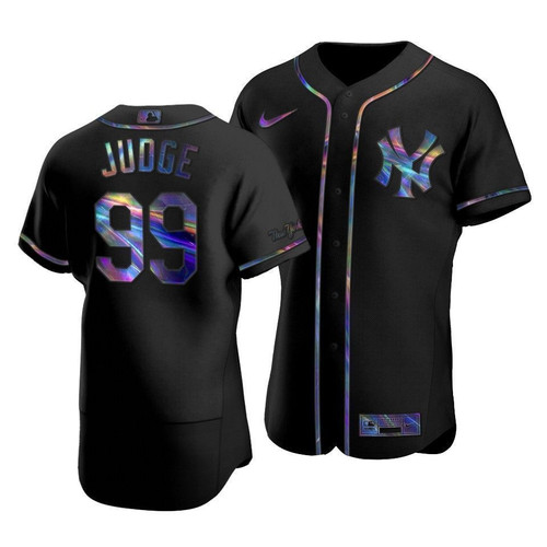 Men'S New York Yankees Aaron Judge #99 Iridescent Logo Holographic Limited Jersey Black