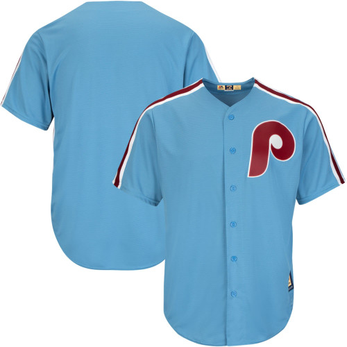 Men'S Majestic Light Blue Philadelphia Phillies Cooperstown Cool Base Team Jersey