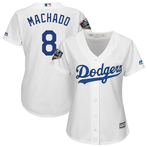 Manny Machado Los Angeles Dodgers Majestic Womens World Series Cool Base Player Jersey Jersey White 2021
