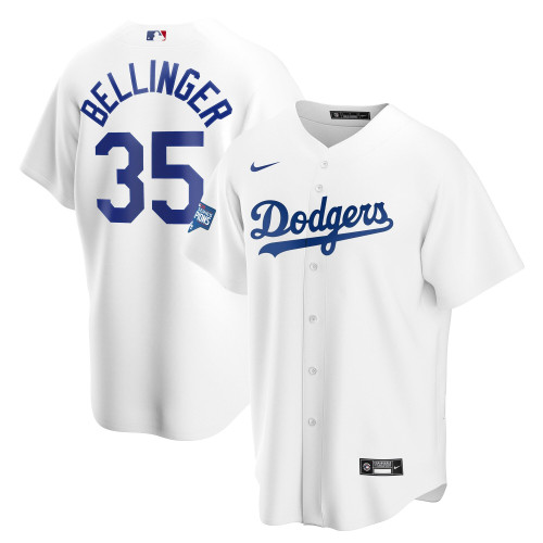 Men'S Nike Replica Replica Replica Cody Bellinger White Los Angeles Dodgers 2020 World Series Champions Home Patch Replica Player Jersey