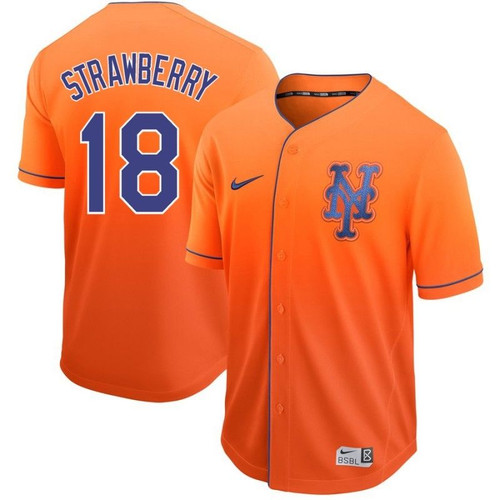 New York Mets Darryl Strawberry #18 Orange Mlb Drift Edition Jersey