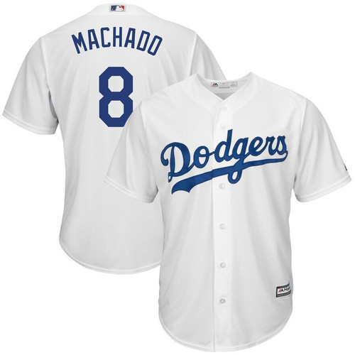 Manny Machado Los Angeles Dodgers Majestic Home Official Cool Base Jersey Jersey White 2021