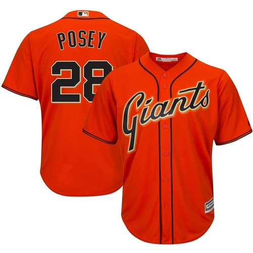 Buster Posey San Francisco Giants Majestic Cool Base Player Orange 3D Jersey