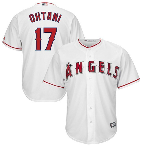 Shohei Ohtani Los Angeles Angels Majestic Official Cool Base Player Jersey Jersey White 2021