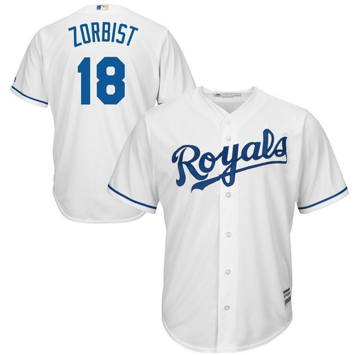 Ben Zobrist Kansas City Royals Majestic Official Cool Base Player Jersey Jersey White 2021