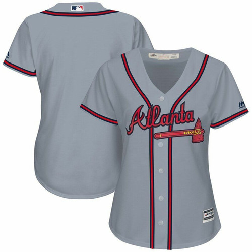 Atlanta Braves Majestic Womens 2019 Road Cool Base Team Jersey Gray 2019 Model A14225