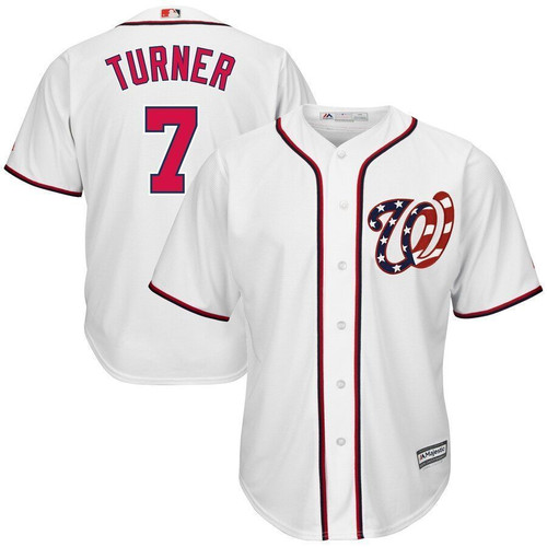 Trea Turner Washington Nationals Majestic Cool Base Jersey Jersey White 2021