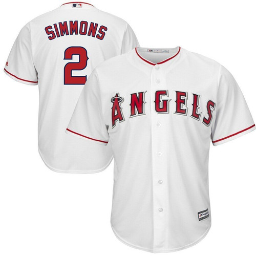 Andrelton Simmons Los Angeles Angels Majestic Home Cool Base Player Jersey Jersey White
