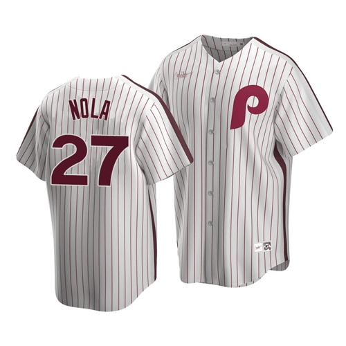Men'S Philadelphia Phillies Aaron Nola #27 Cooperstown Collection White Home Jersey