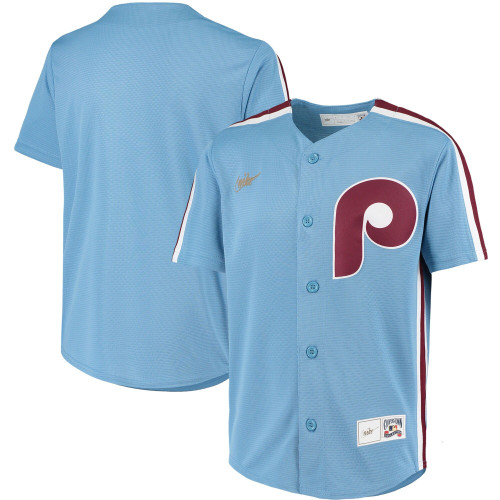 Nike Replica Light Blue Philadelphia Phillies Road Cooperstown Collection Team Jersey