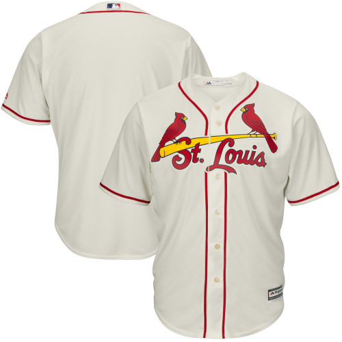 Men'S Majestic Cream St. Louis Cardinals Official Cool Base Jersey