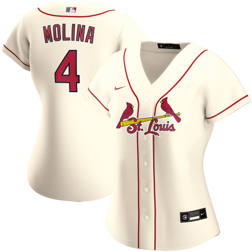 Women'S Nike Replica Yadier Molina Cream St. Louis Cardinals Alternate Replica Player Jersey
