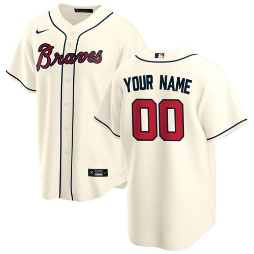 Atlanta Braves Alternate 2021 Replica Custom Cream 3D Jersey
