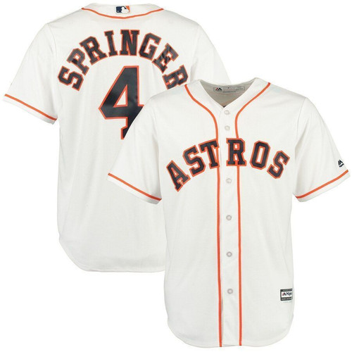 George Springer Houston Astros Majestic Official Cool Base Player Jersey Jersey White 2021