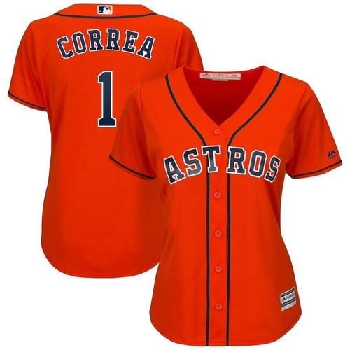 Carlos Correa Houston Astros Majestic Wocool Base Player Orange 3D Jersey