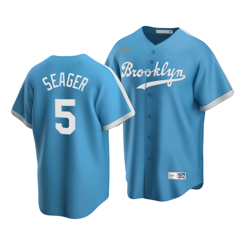 Men'S Los Angeles Dodgers Corey Seager #5 Cooperstown Collection Light Blue Alternate Jersey