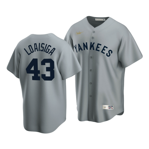 Men'S New York Yankees Jonathan Loaisiga #43 Cooperstown Collection Gray Road Jersey