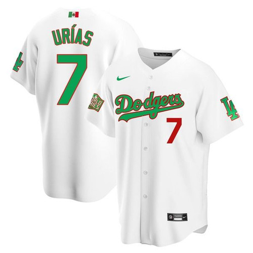 Los Angeles Dodgers Julio Urías #7 Fluorescent Green White Jersey For Fans