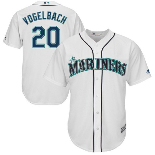 Dan Vogelbach Seattle Mariners Majestic Home Cool Base Player Jersey Jersey White 2021