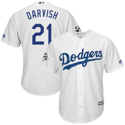 Yu Darvish Los Angeles Dodgers Majestic World Series Bound Cool Base Player Jersey Jersey White 2021