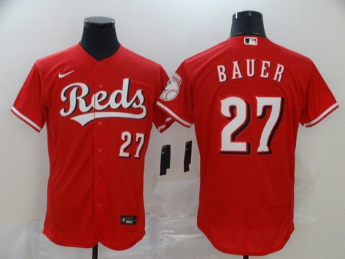 Cincinnati Reds Trevor Bauer 27 2021 Mlb Orange Jersey Jersey