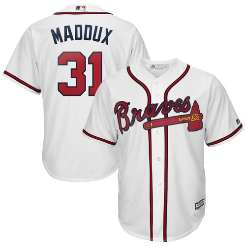 Greg Maddux Atlanta Braves Majestic 2021 Home Cool Base Player Jersey Jersey White 2021