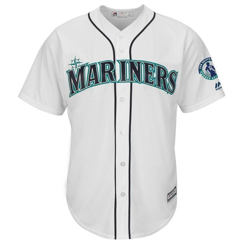 Seattle Mariners Majestic Griffey Retirement Day Patch Cool Base Team White 3D Jersey