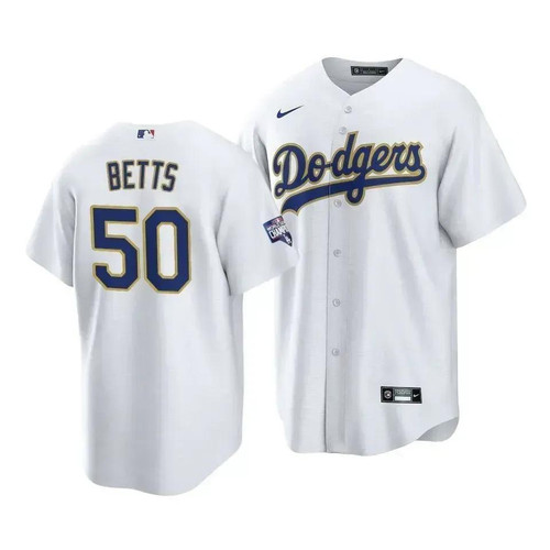 Los Angeles Dodgers Mookie Betts #50 2021 Gold Program Jersey