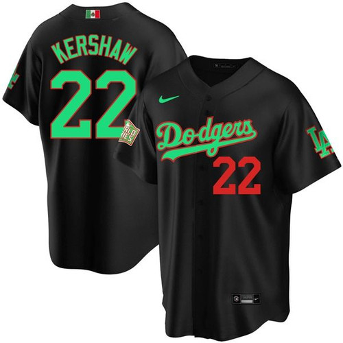 Los Angeles Dodgers Clayton Kershaw #22 Fluorescent Green Black Jersey For Fans