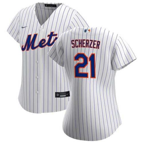 New York Mets Max Scherzer 21 MLB Royal White Home Jersey Gift For Mets Fans